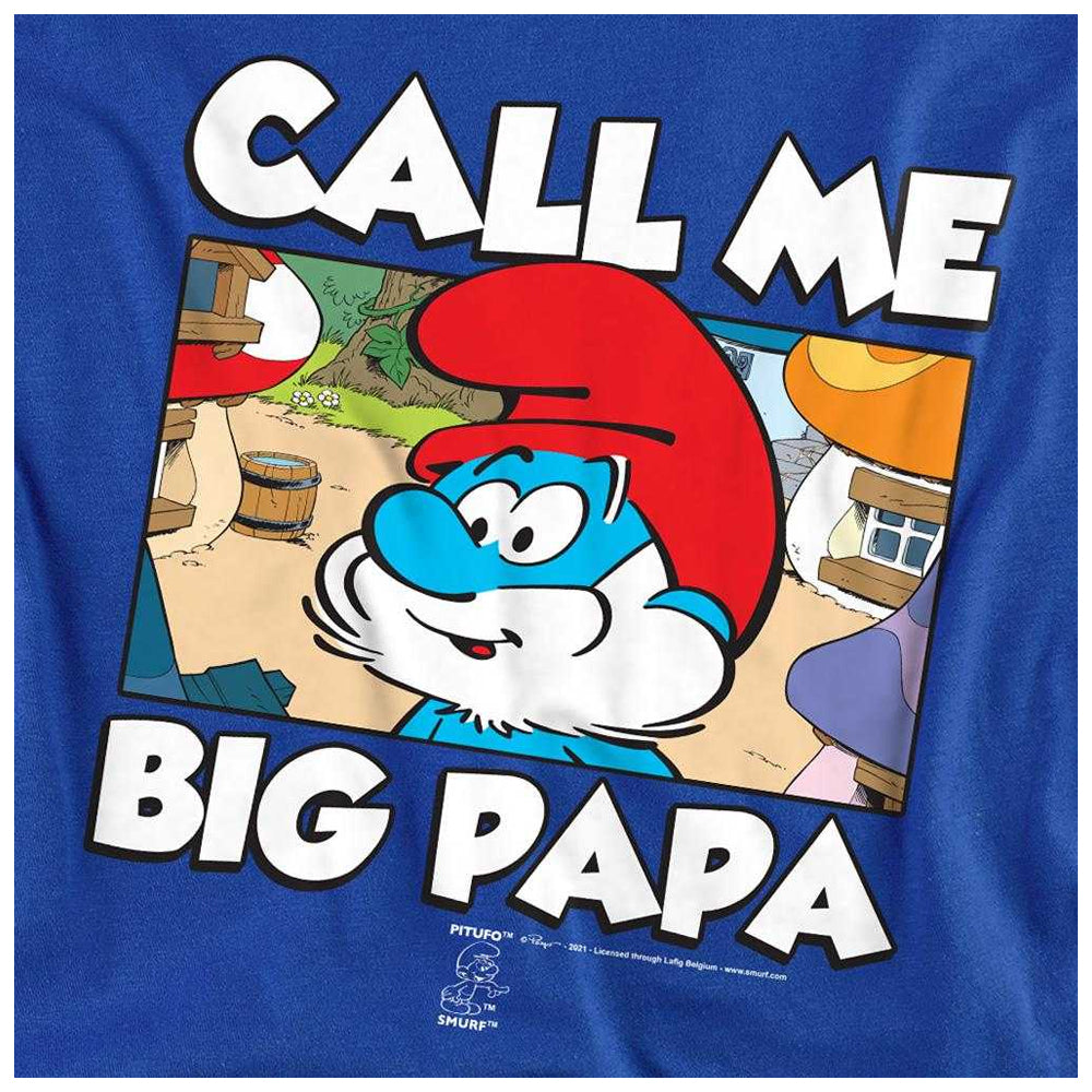 Royal Blue - Side - The Smurfs Mens Call Me Big Papa Smurf Long-Sleeved T-Shirt
