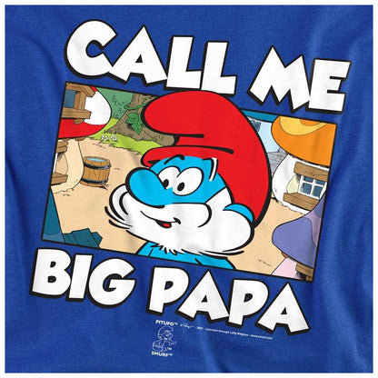 Royal Blue - Side - The Smurfs Mens Call Me Big Papa Smurf Long-Sleeved T-Shirt