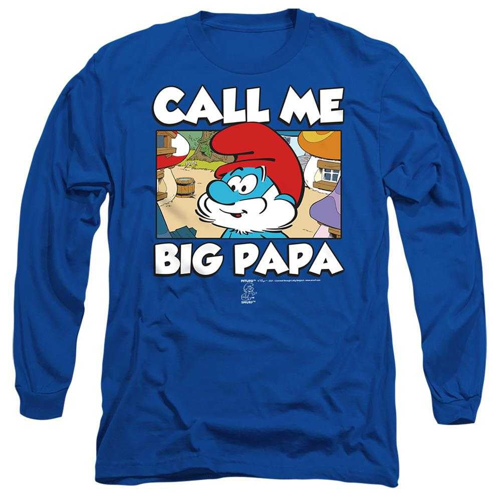 Royal Blue - Front - The Smurfs Mens Call Me Big Papa Smurf Long-Sleeved T-Shirt