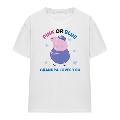 White - Lifestyle - Peppa Pig Womens-Ladies Pink Or Blue Grandma Pig Loves You T-Shirt
