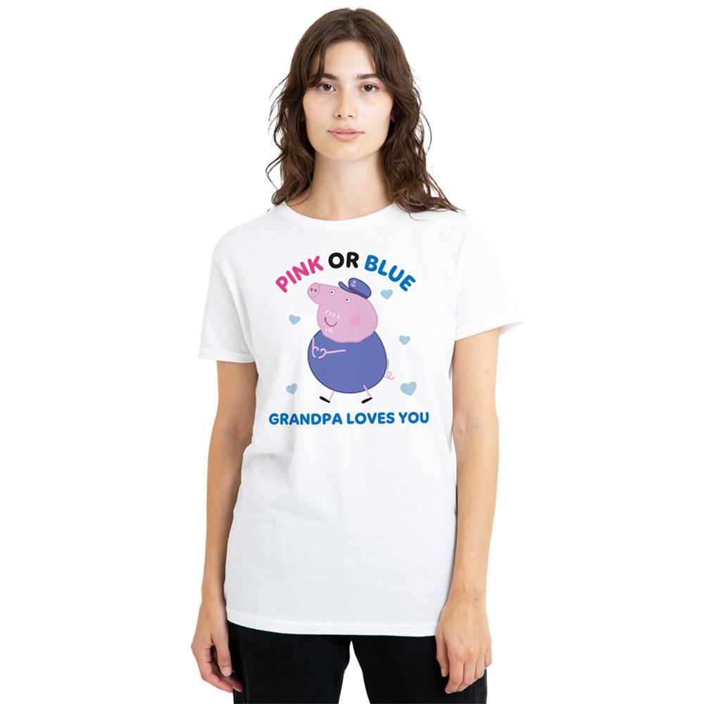 White - Front - Peppa Pig Womens-Ladies Pink Or Blue Grandma Pig Loves You T-Shirt