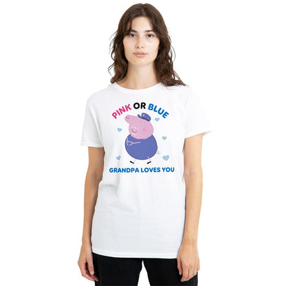 White - Front - Peppa Pig Womens-Ladies Pink Or Blue Grandma Pig Loves You T-Shirt