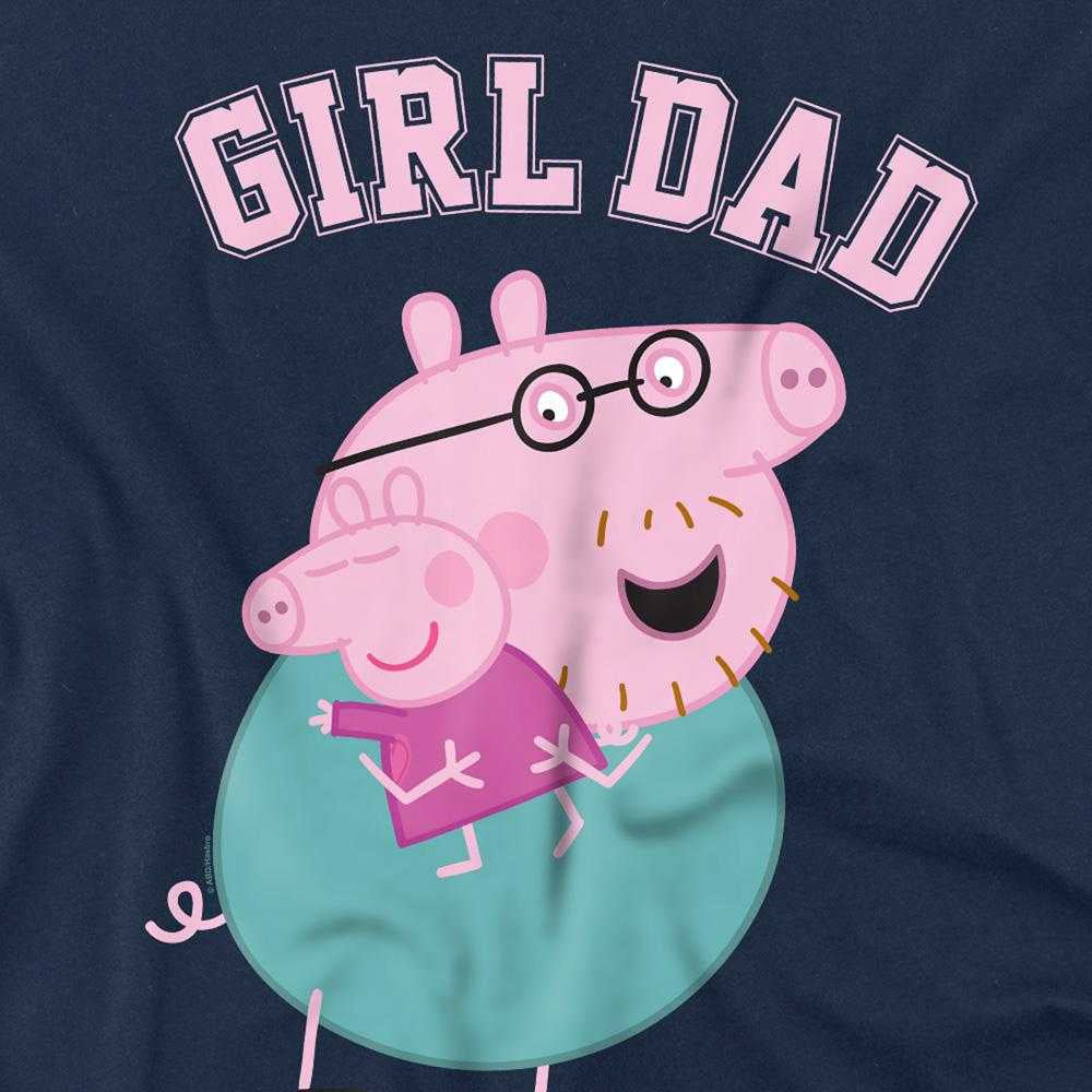Navy - Side - Peppa Pig Unisex Adult Girl Dad Daddy Pig T-Shirt