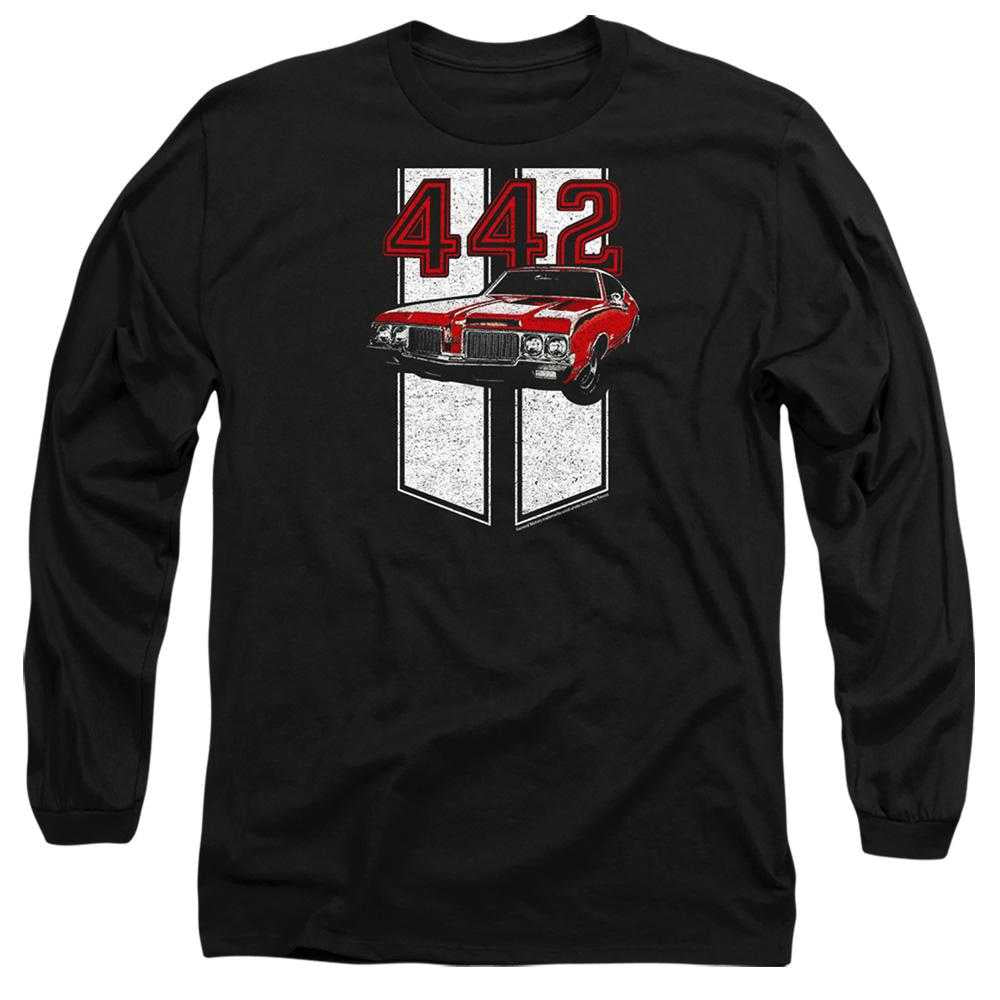 Black - Front - Oldsmobile Unisex Adult 442 Long-Sleeved T-Shirt