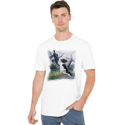 White - Back - Wild Wings Unisex Adult Wildlife Springer With Pheasant T-Shirt