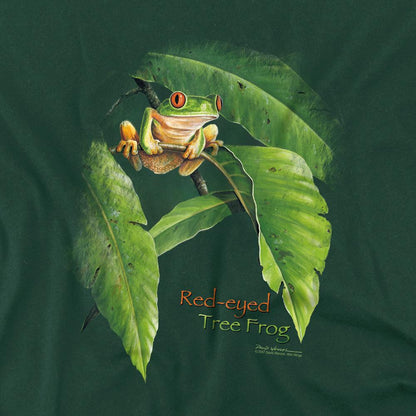 Hunter Green - Side - Wild Wings Unisex Adult Red Eyed Tree Frog T-Shirt