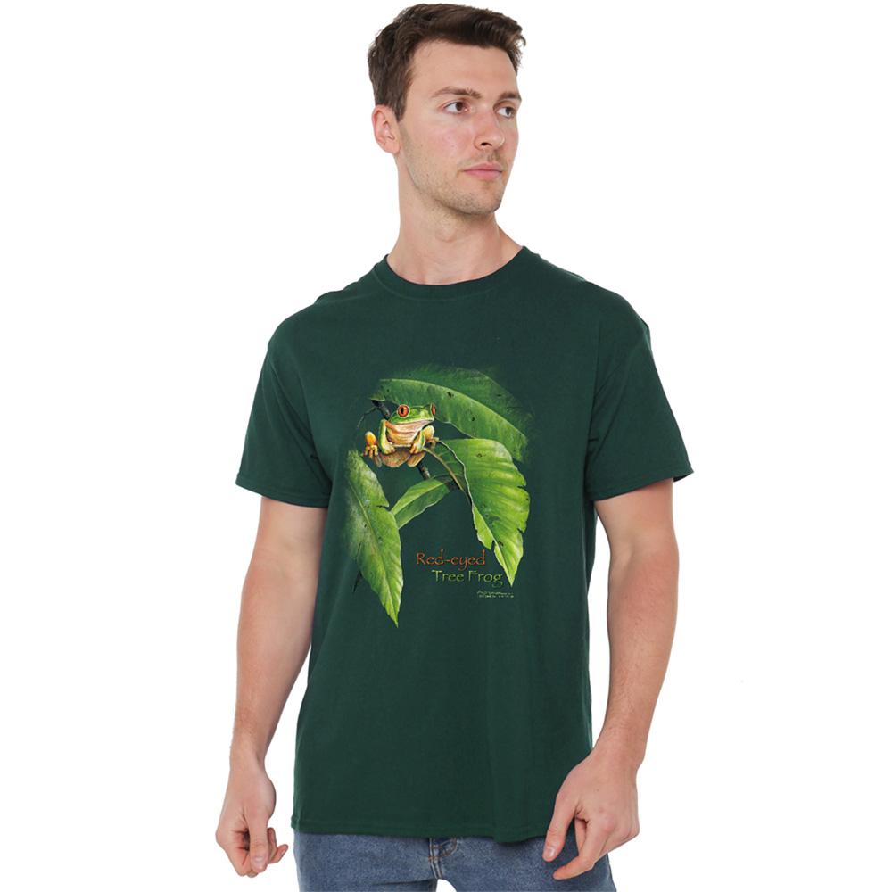 Hunter Green - Lifestyle - Wild Wings Unisex Adult Red Eyed Tree Frog T-Shirt