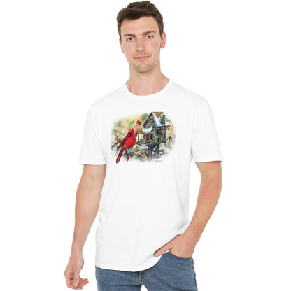White - Back - Wild Wings Unisex Adult Cardinals Rustic Retreat T-Shirt