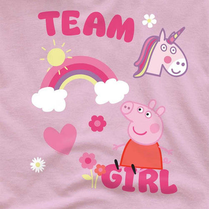 Light Pink - Side - Peppa Pig Unisex Adult Team Girl Icons T-Shirt