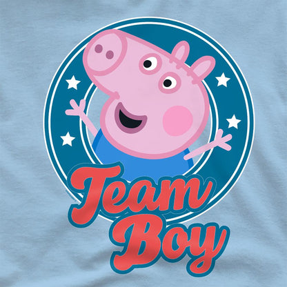 Sky Blue - Back - Peppa Pig Unisex Adult Team Boy George Pig Badge T-Shirt