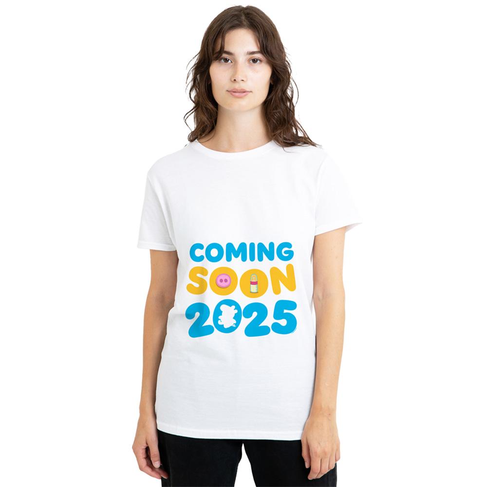 White - Front - Peppa Pig Womens-Ladies Coming Soon 2025 Bump T-Shirt
