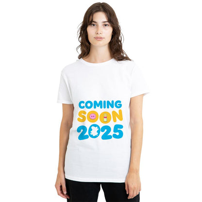 White - Front - Peppa Pig Womens-Ladies Coming Soon 2025 Bump T-Shirt