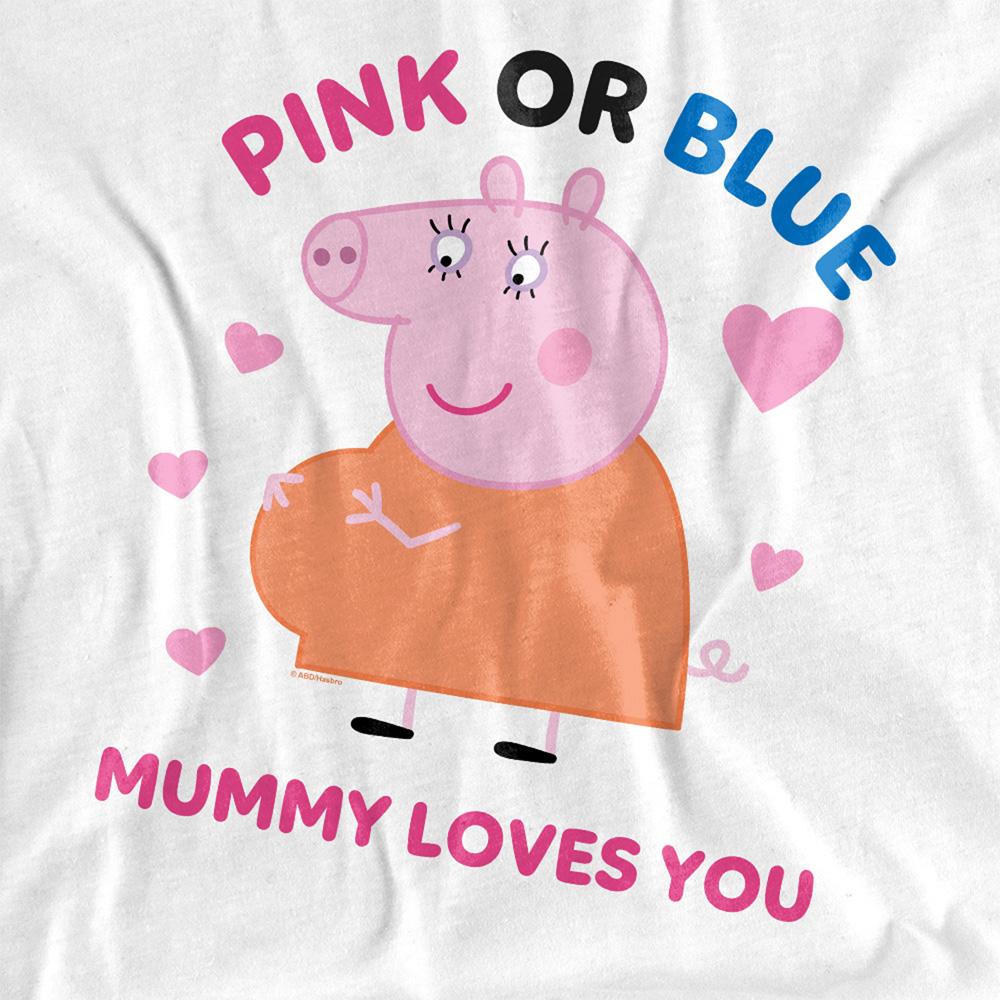 White - Back - Peppa Pig Womens-Ladies Pink Or Blue Mummy Pig Loves You T-Shirt