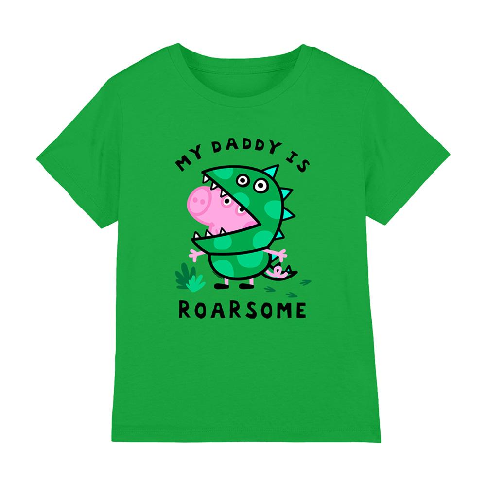 Kelly Green - Lifestyle - Peppa Pig Childrens-Kids My Daddy Is Roarsome George Pig T-Shirt