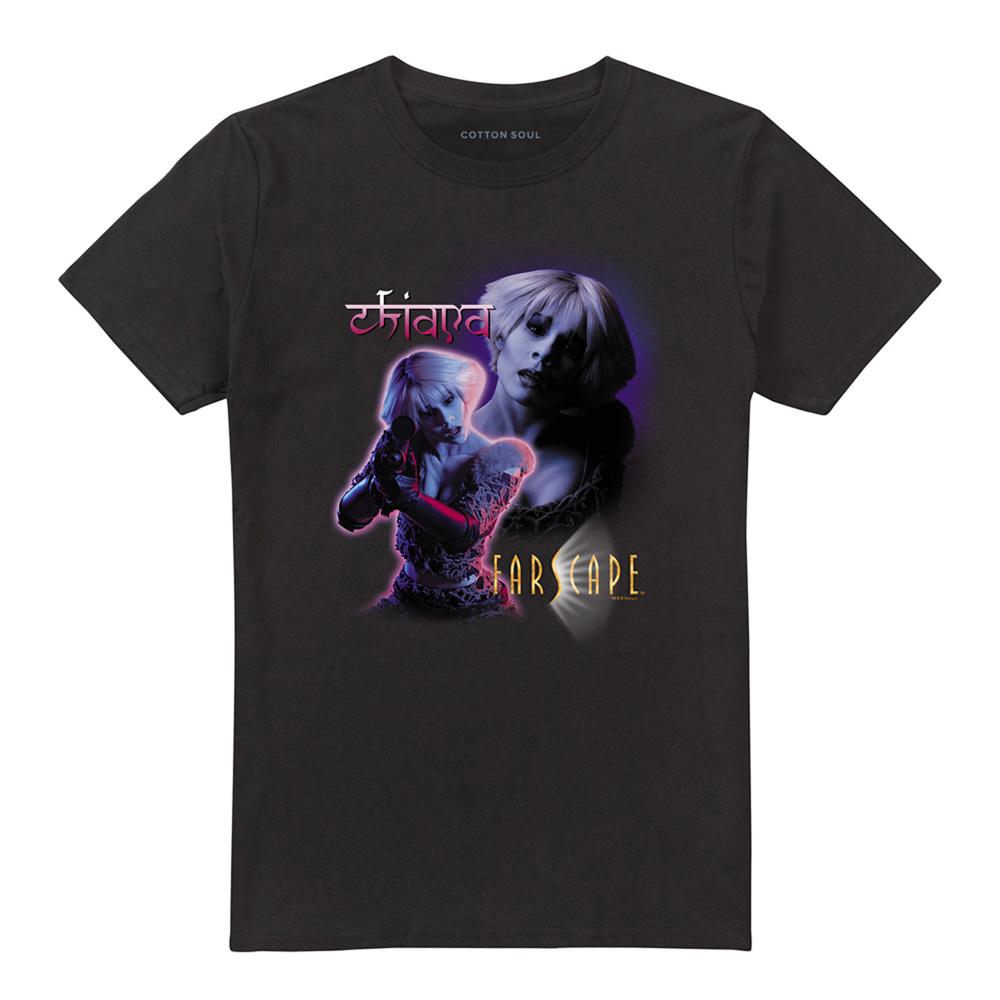 Black - Front - Farscape Unisex Adult Chiana T-Shirt