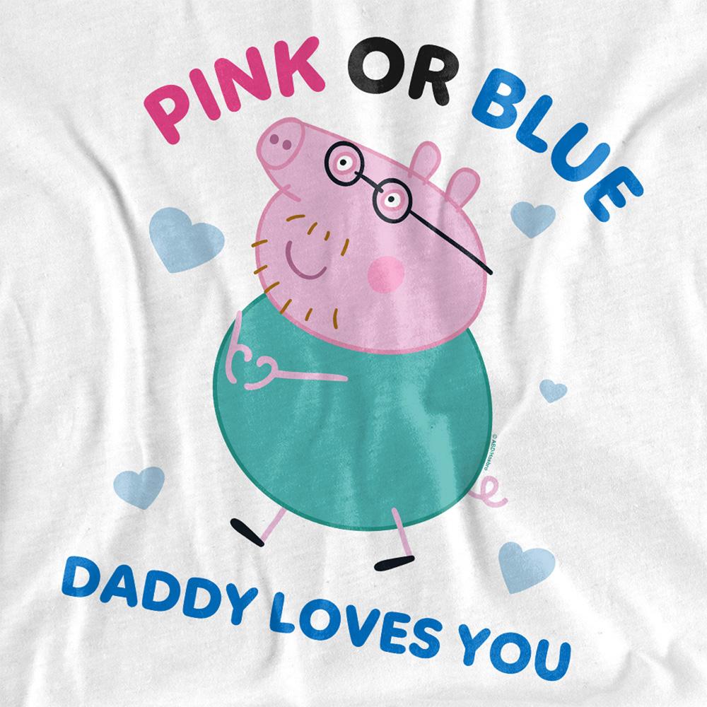 White - Back - Peppa Pig Womens-Ladies Pink Or Blue Daddy Pig Loves You T-Shirt
