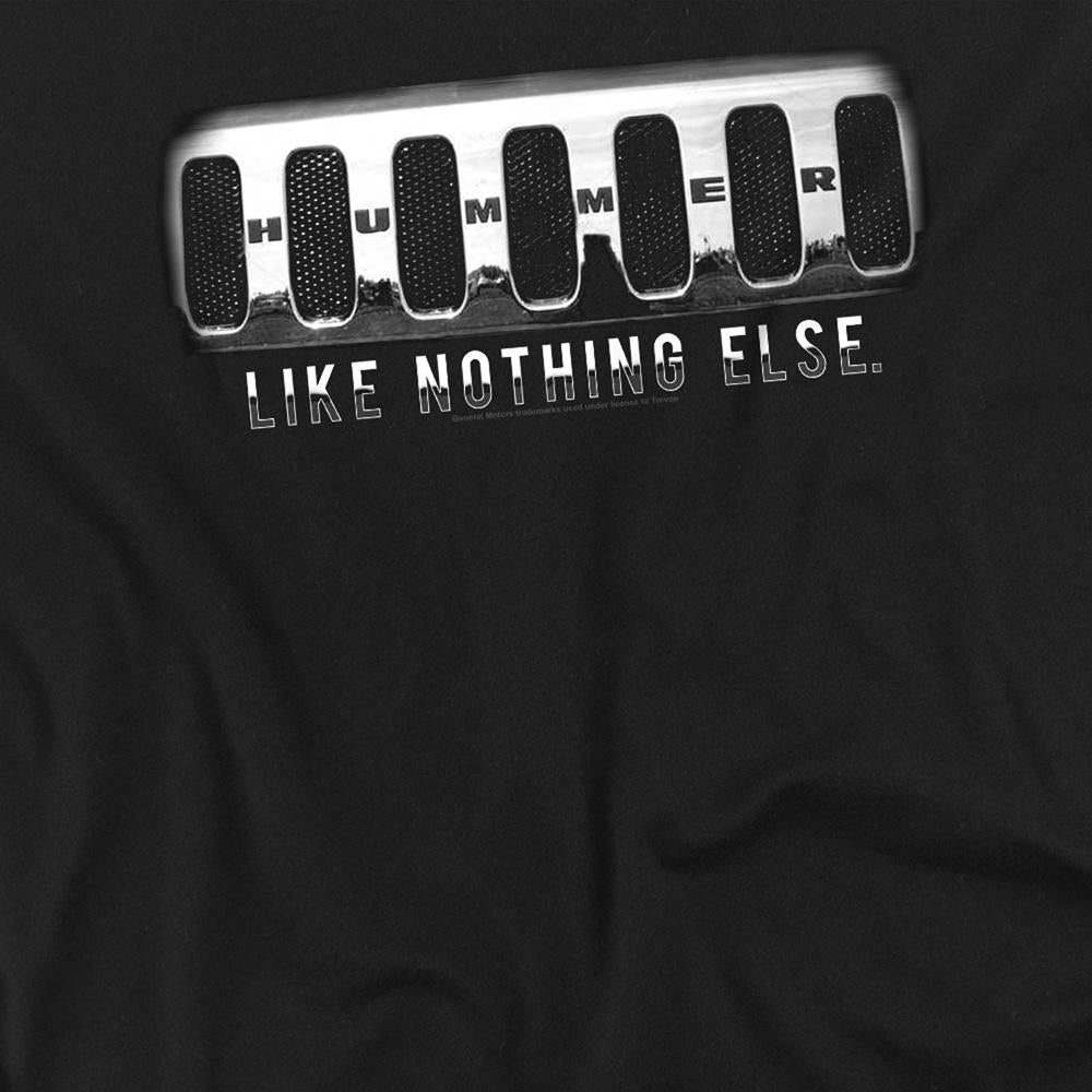 Black - Side - Hummer Unisex Adult Grill Logo Long-Sleeved T-Shirt