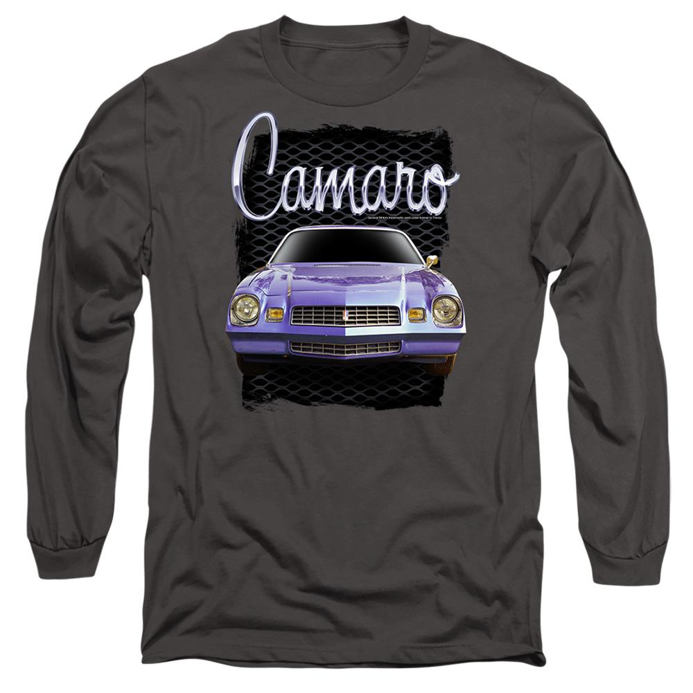 Charcoal - Front - Chevrolet Unisex Adult Yellow Camaro Long-Sleeved T-Shirt
