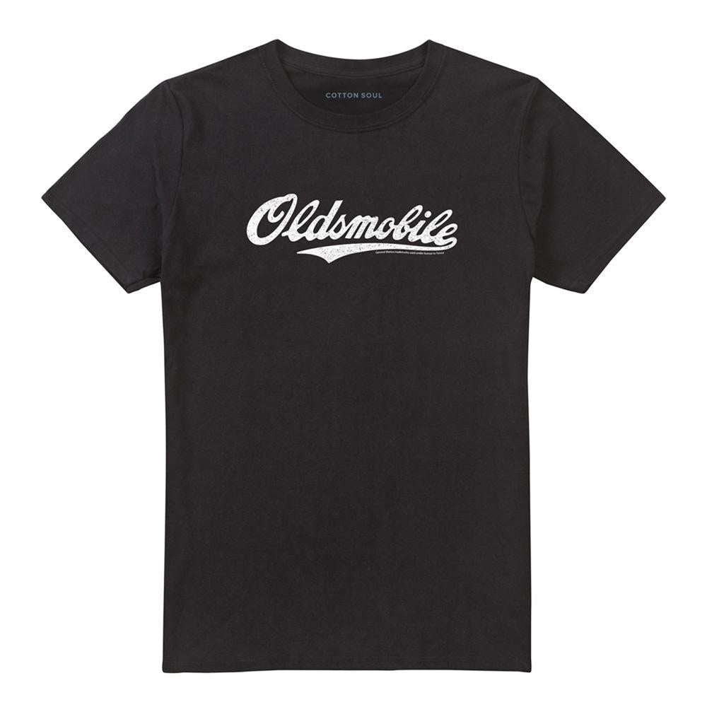 Black - Front - Oldsmobile Unisex Adult Cursive Logo T-Shirt