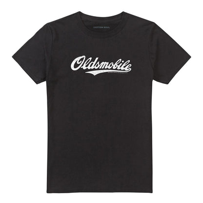 Black - Front - Oldsmobile Unisex Adult Cursive Logo T-Shirt