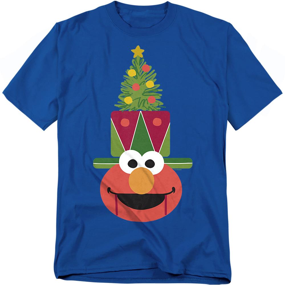 Royal Blue - Front - Sesame Street Unisex Adult Elmo Nutcracker Christmas T-Shirt