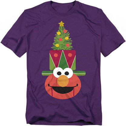 Purple - Front - Sesame Street Unisex Adult Elmo Nutcracker Christmas T-Shirt
