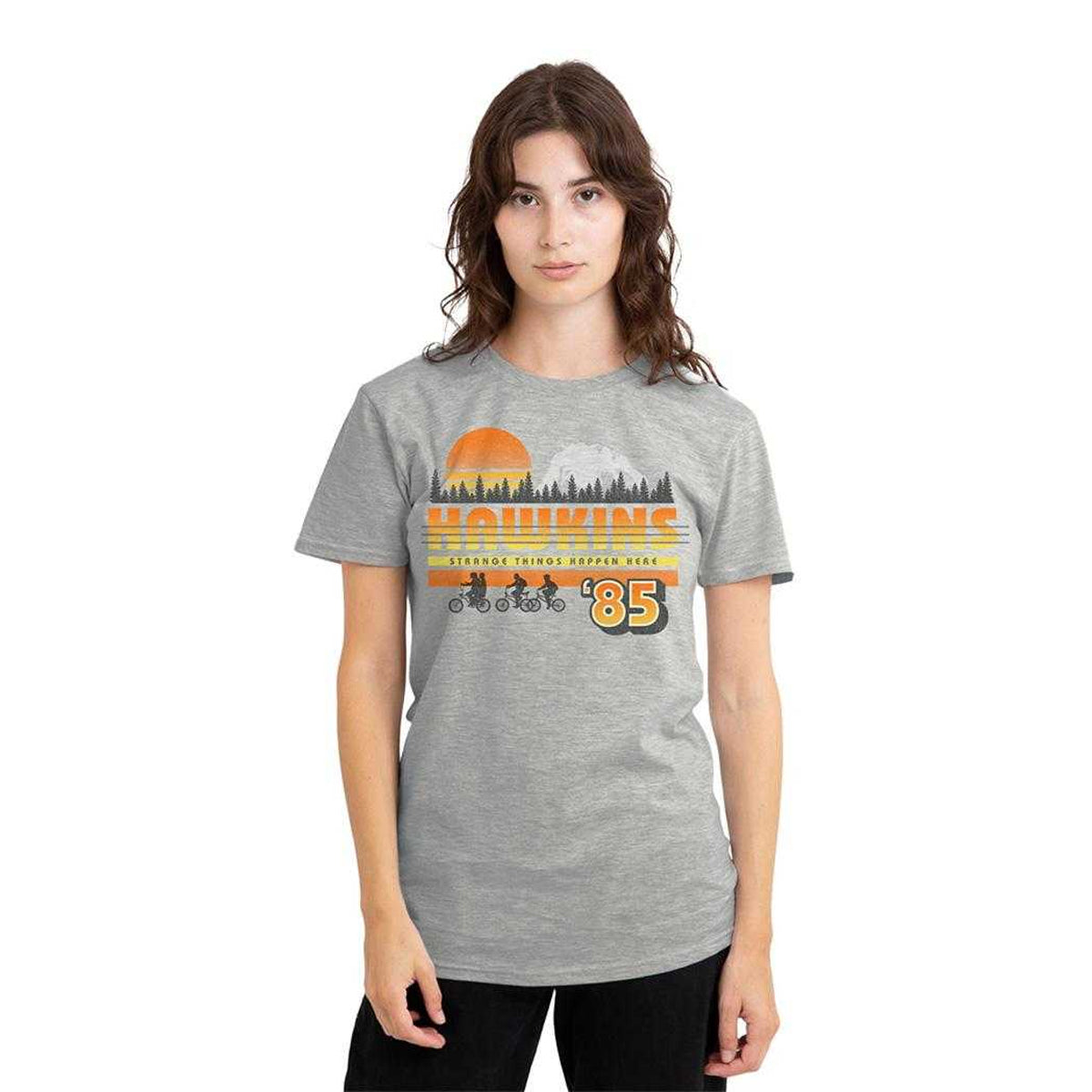 Athletic Heather - Lifestyle - Stranger Things Womens-Ladies Hawkins 85 Retro T-Shirt