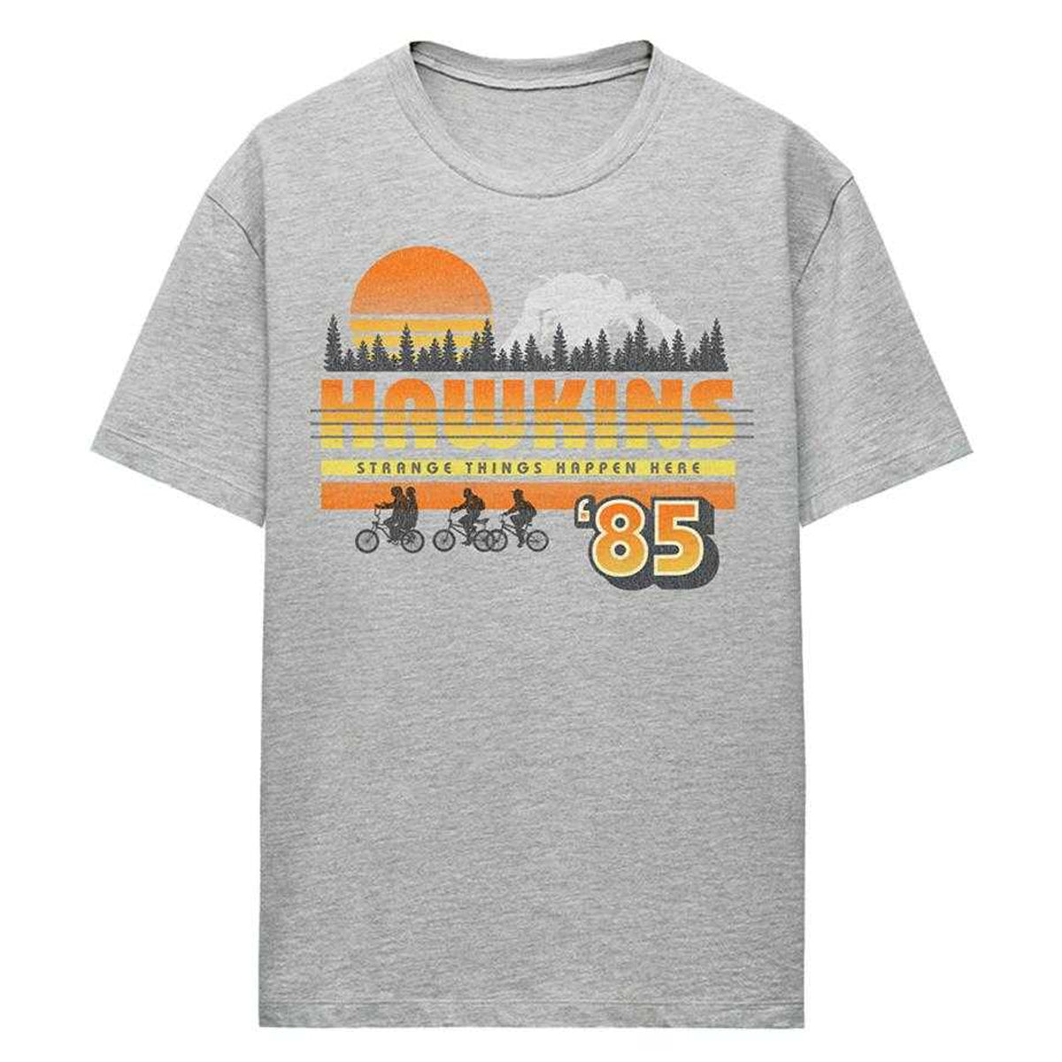 Athletic Heather - Front - Stranger Things Womens-Ladies Hawkins 85 Retro T-Shirt