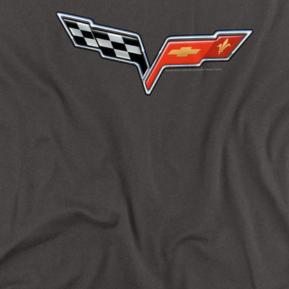Charcoal - Lifestyle - Chevrolet Unisex Adult The Vette Medallion Long-Sleeved T-Shirt