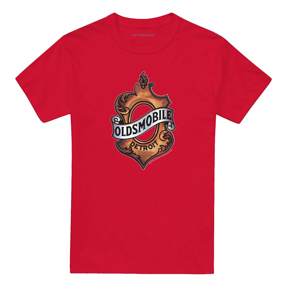 Red - Front - Oldsmobile Unisex Adult Detroit Emblem T-Shirt