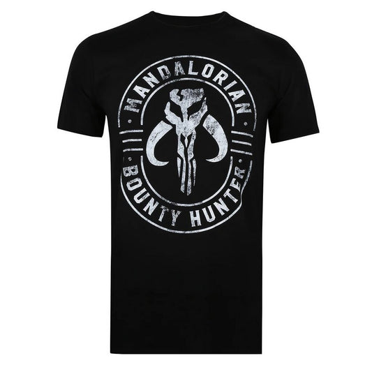Black - Front - Star Wars: The Mandalorian Mens Emblem T-Shirt