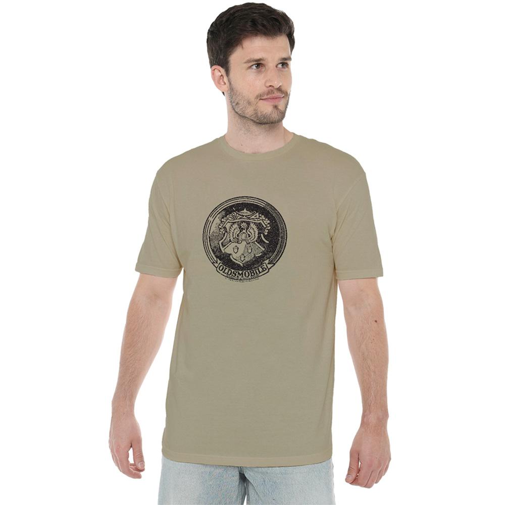 Safari Green - Back - Oldsmobile Unisex Adult 1940s Emblem T-Shirt