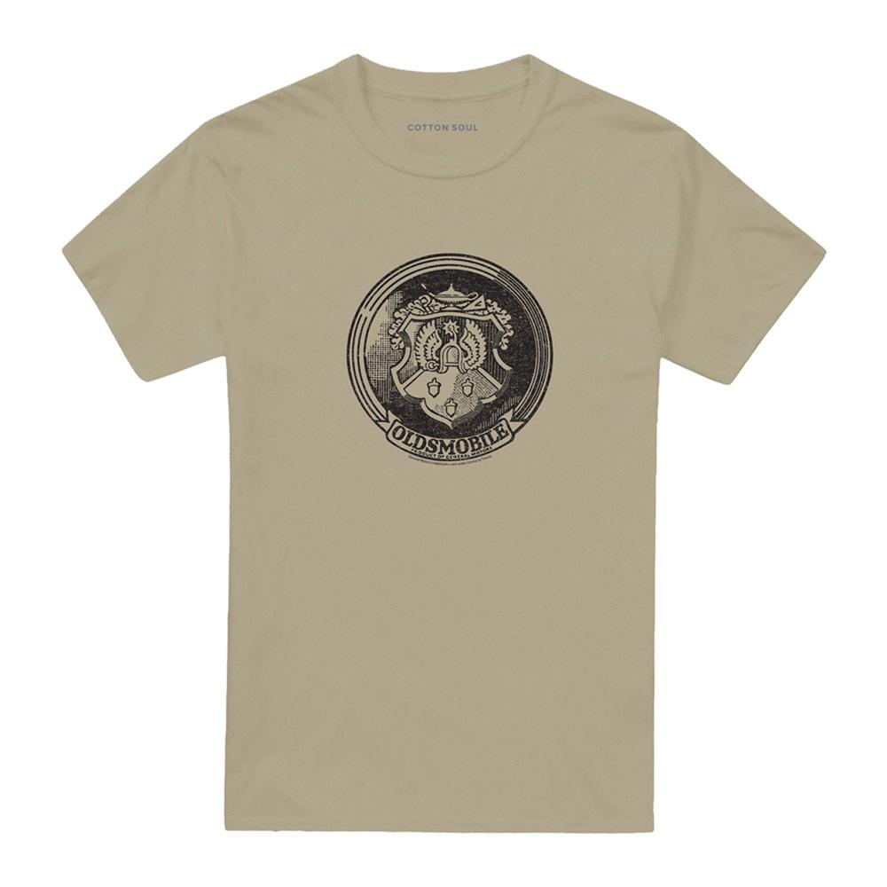 Safari Green - Front - Oldsmobile Unisex Adult 1940s Emblem T-Shirt