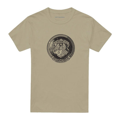 Safari Green - Front - Oldsmobile Unisex Adult 1940s Emblem T-Shirt