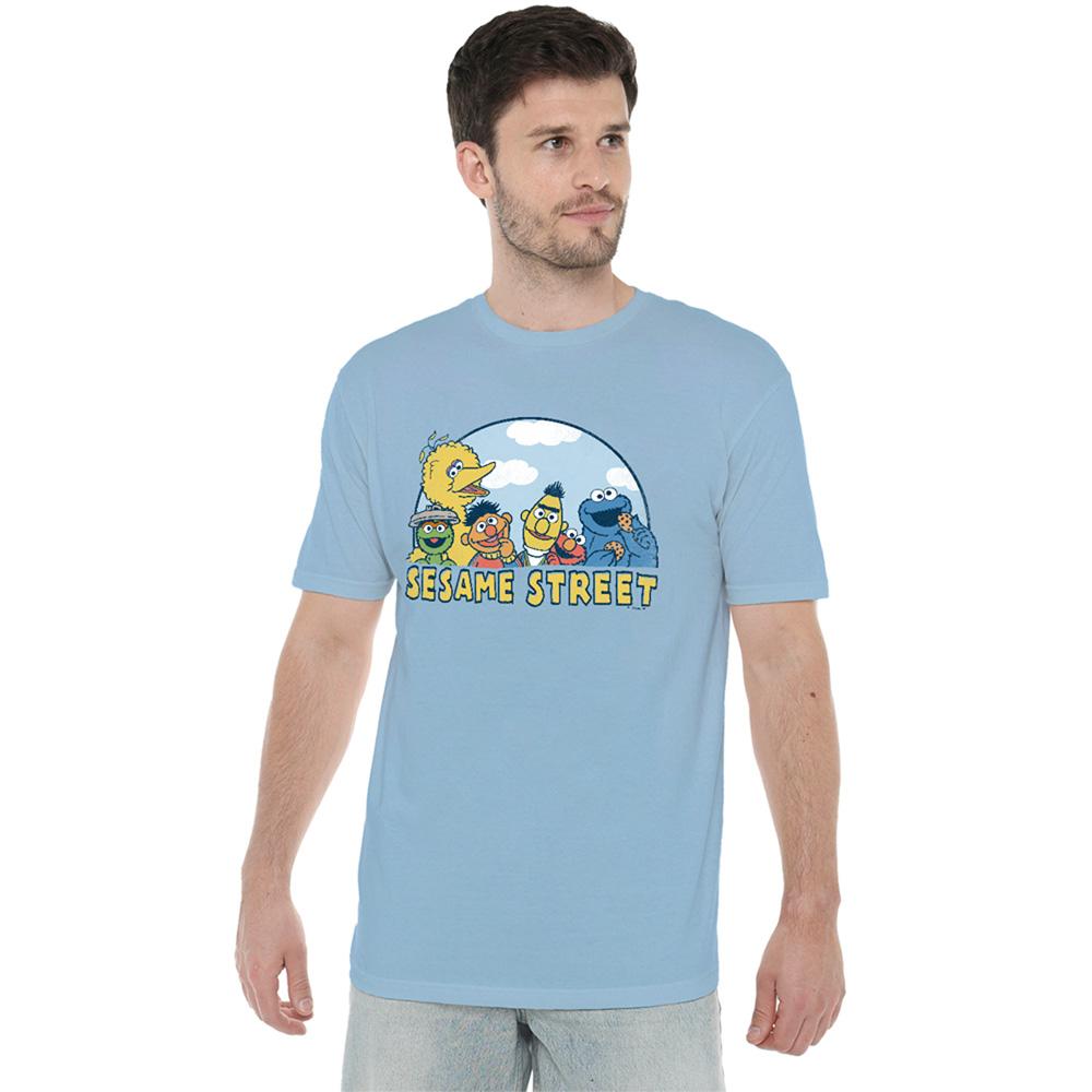 Light Blue - Lifestyle - Sesame Street Unisex Adult Group T-Shirt