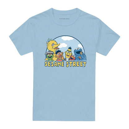 Light Blue - Front - Sesame Street Unisex Adult Group T-Shirt