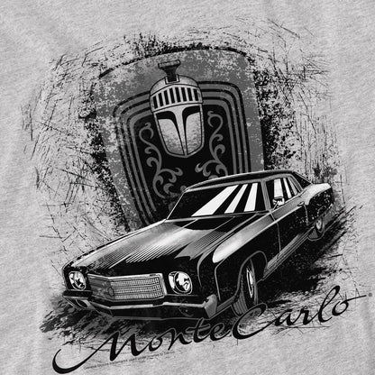 Athletic Heather - Side - Chevrolet Unisex Adult Monte Carlo Drawing T-Shirt