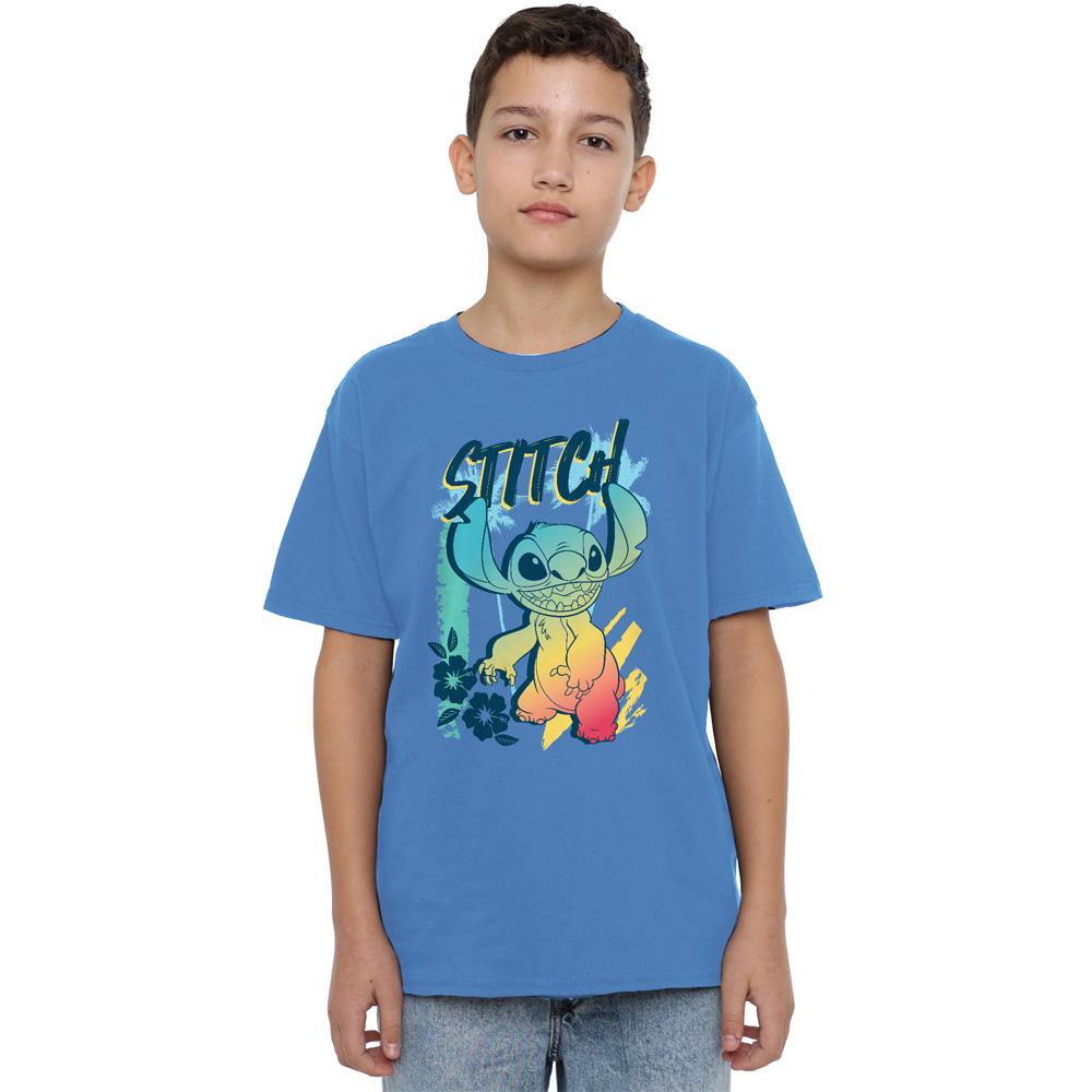 Sapphire - Front - Lilo & Stitch Childrens-Kids Gradient Beach T-Shirt