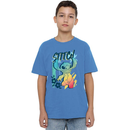 Sapphire - Front - Lilo & Stitch Childrens-Kids Gradient Beach T-Shirt
