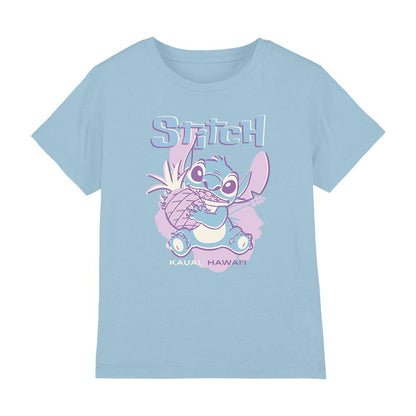 Sky Blue - Front - Lilo & Stitch Girls Pineapple Posterized T-Shirt