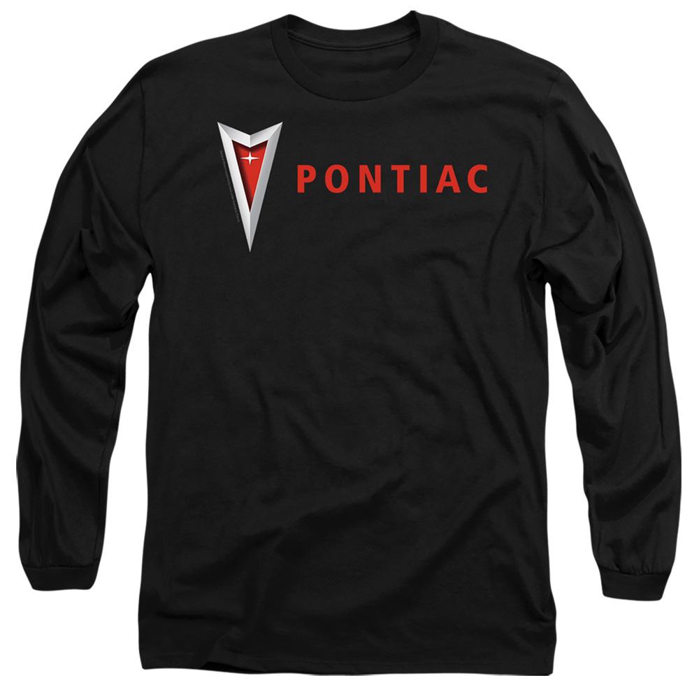 Black - Side - Pontiac Unisex Adult Modern Arrowhead Long-Sleeved T-Shirt