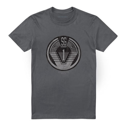 Charcoal - Front - Stargate SG-1 Unisex Adult Team Badge T-Shirt