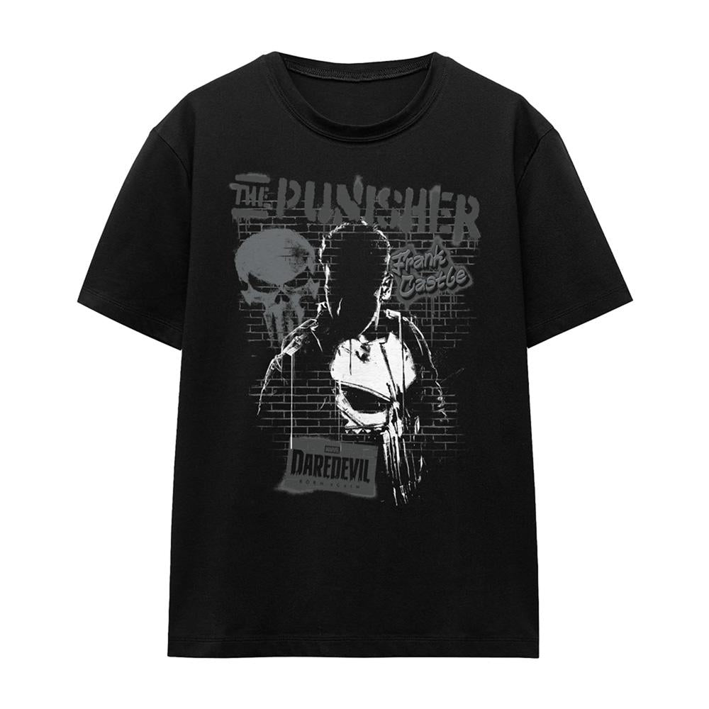 Black - Lifestyle - Daredevil Womens-Ladies Born Again Punisher Graffiti T-Shirt