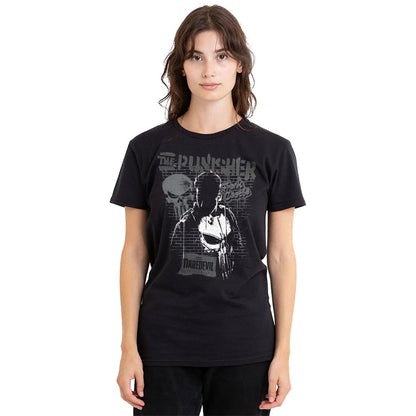 Black - Front - Daredevil Womens-Ladies Born Again Punisher Graffiti T-Shirt