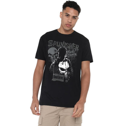 Black - Lifestyle - Daredevil Unisex Adult Born Again Punisher T-Shirt