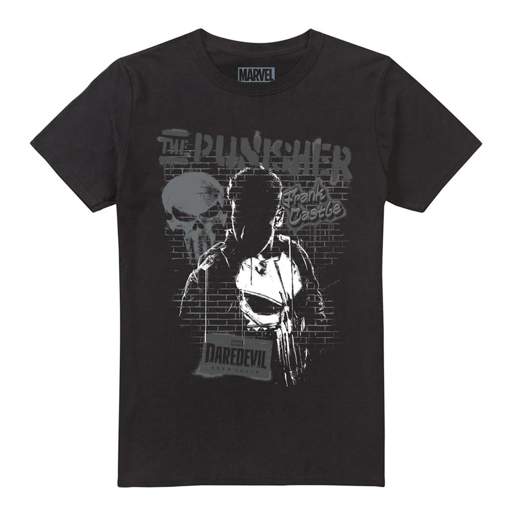 Black - Front - Daredevil Unisex Adult Born Again Punisher T-Shirt