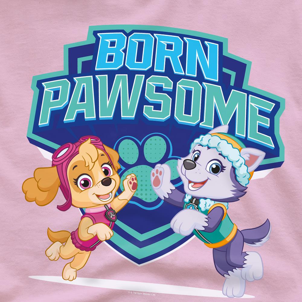 Pink - Side - Paw Patrol Unisex Adult Born Pawsome Skye & Everest T-Shirt