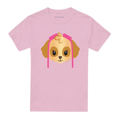 Pink - Front - Paw Patrol Unisex Adult Skye Emoji T-Shirt