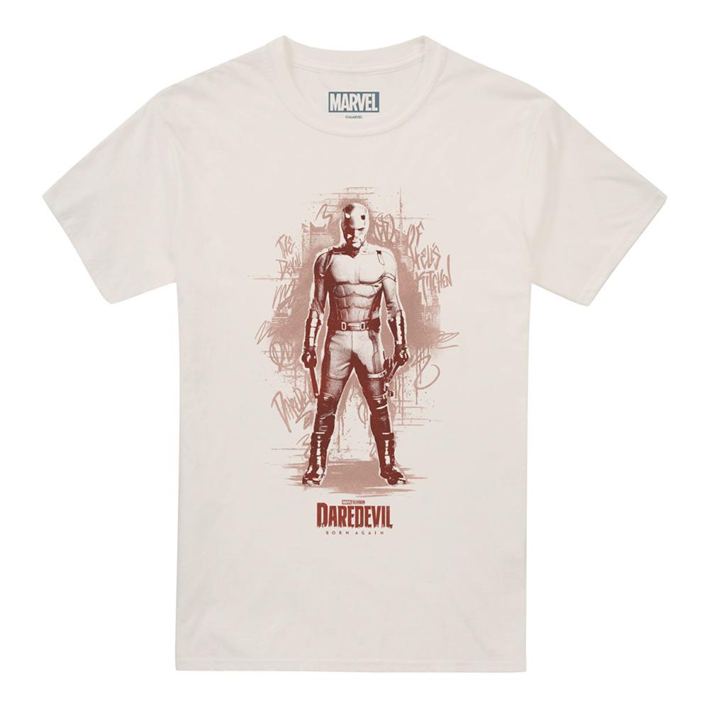 Natural - Lifestyle - Daredevil Unisex Adult Born Again Hell´s Kitchen Graffiti T-Shirt