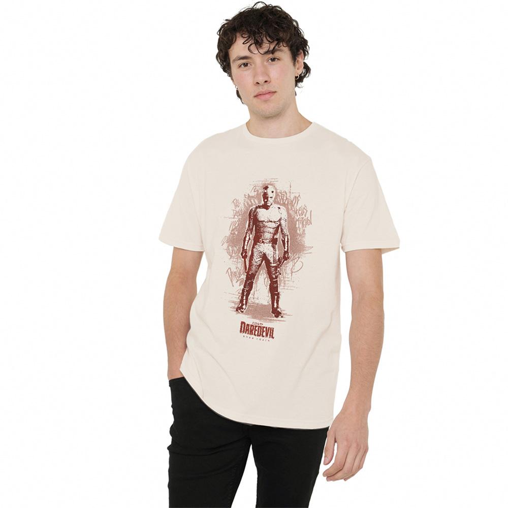 Natural - Front - Daredevil Unisex Adult Born Again Hell´s Kitchen Graffiti T-Shirt
